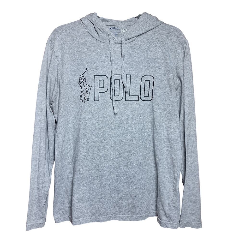 Polo Ralph Lauren Big Pony hooded long-sleeve T-shirt front & back logo graphic